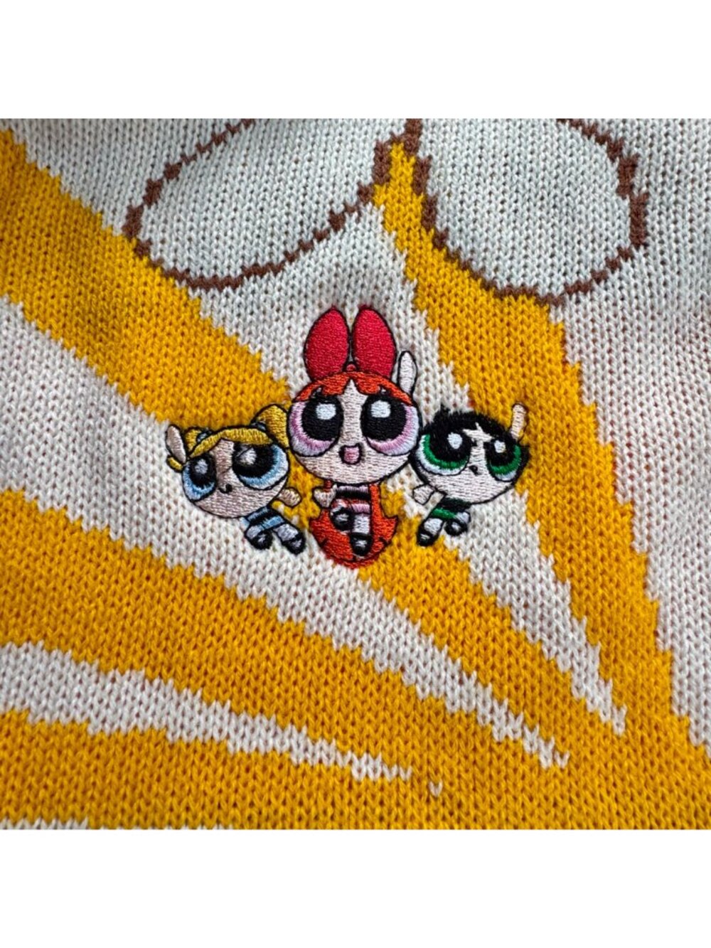 POWERPUFF GIRLS x SKINNYDIP Cropped Cardigan Womens M Retro Cartoon Rare HTF Y2K - Picture 5 of 7